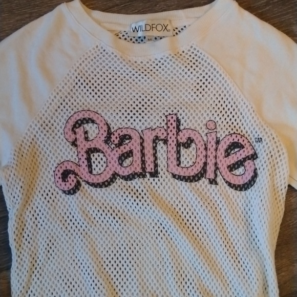 RARE*WILDFOX+BARBIE-Mesh Barbie Sweatshirt Size M - Picture 2 of 5